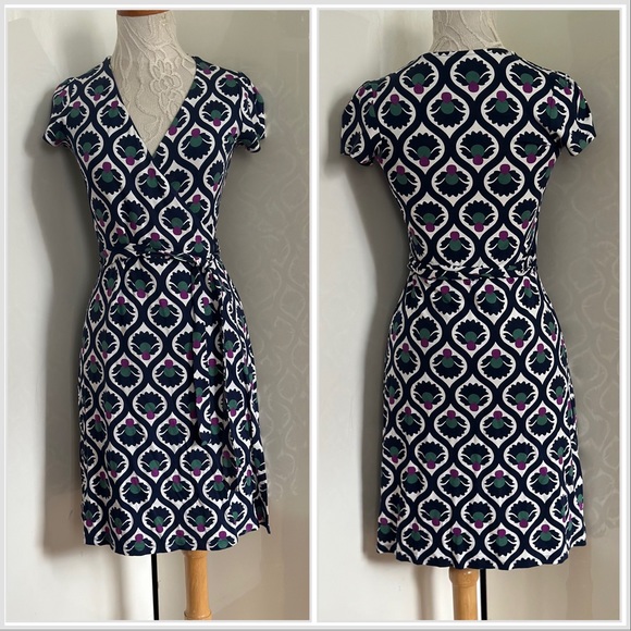 NWOT Boden Summer Wrap Dress in Bramble Bud Sz 2P Petite - Picture 3 of 12